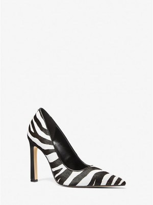 Michael Kors Amara Zebra Print Calf Hair Naisten Korkokengät Mustat | FIMQW1738