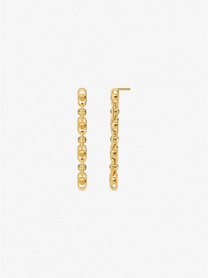 Michael Kors Astor Precious Metal-Plated Sterling Silver Link Drop Naisten Korvakorut Kultaiset | FIKOK1538