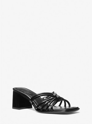 Michael Kors Astra Leather Mule Naisten Sandaalit Mustat | FIGSG1778