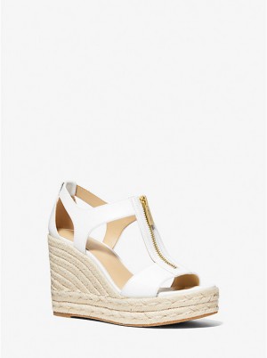 Michael Kors Berkley Leather Wedge Naisten Sandaalit Valkoinen | FINWQ1791