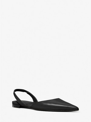 Michael Kors Bridget Leather Flat Naisten Sandaalit Mustat | FILIU1797