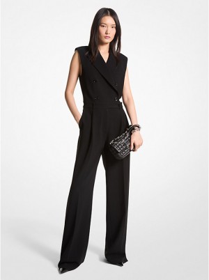 Michael Kors Crepe Double-Breasted Jumpsuit Naisten Mekko Mustat | FIPJO1286