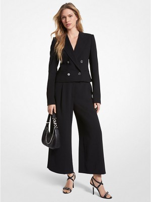 Michael Kors Cropped Crepe Blazer Naisten Takki Mustat | FIFDE1361