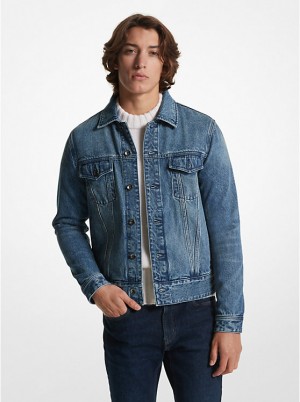 Michael Kors Denim Trucker Miesten Takki Sininen | FIQMS2180