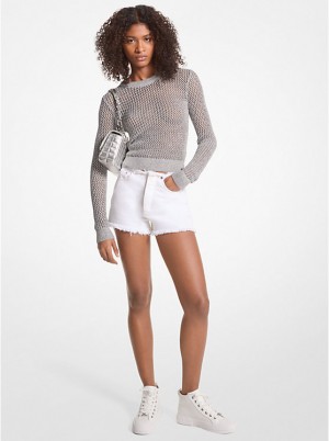 Michael Kors Frayed Denim Naisten Shortsit Valkoinen | FIWNA1450
