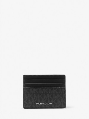 Michael Kors Greyson Logo Tall Miesten Korttikotelo Mustat | FICTI2149