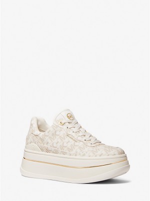 Michael Kors Hayes Empire Signature Logo Platform Naisten Tennarit VANILLA | FILIA1990