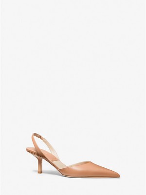 Michael Kors Holly Leather Pump Naisten Sandaalit SUNTAN | FIUZE1874