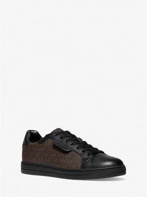 Michael Kors Keating Logo and Leather Miesten Tennarit BROWN/BLK | FIILM2276