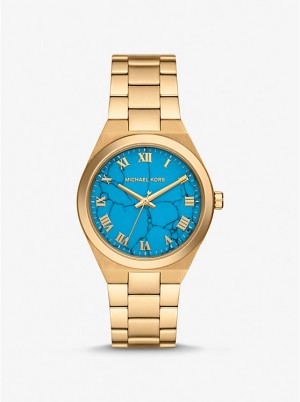 Michael Kors Lennox Gold-Tone Naisten Kello Turkoosi | FIBEP1584