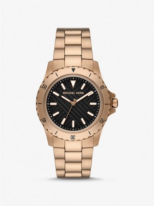 Michael Kors Oversized Everest Beige Gold-Tone Miesten Kello HUSK | FIZUV2056