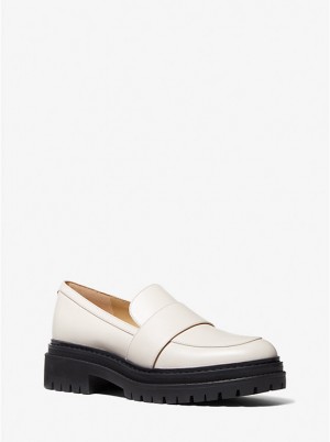 Michael Kors Parker Leather Naisten Loafers Kerma | FIQME1712