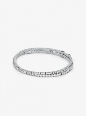 Michael Kors Precious Metal-Plated Brass Double Wrap Tennis Naisten Rannekoru Hopea | FIZUE1523