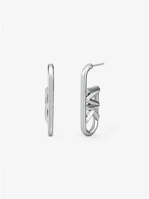 Michael Kors Precious Metal-Plated Brass Empire Logo Naisten Korvakorut Hopea | FIHAZ1540
