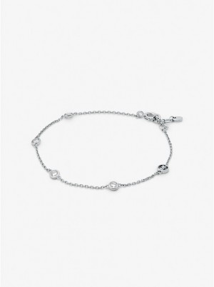 Michael Kors Precious Metal-Plated Sterling Silver Cubic Zirconia Naisten Rannekoru Hopea | FIMQP1530