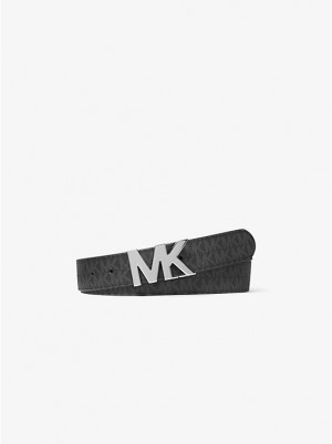 Michael Kors Reversible Logo Buckle Miesten Vyö Mustat | FIBEF2047