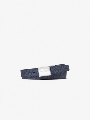 Michael Kors Reversible Logo and Leather Miesten Vyö ADMRL/PLBLUE | FIVRD2046
