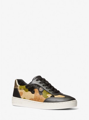 Michael Kors Scotty Camouflage Print Calf Hair Naisten Tennarit Oliivinvihreä | FIGSE2009