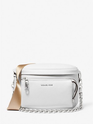 Michael Kors Slater Medium Pebbled Leather Sling Pack Naisten Reppu Valkoinen | FIAHH1077