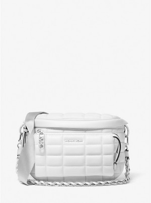 Michael Kors Slater Medium Quilted Leather Sling Pack Naisten Crossbody Laukku Valkoinen | FIWNM1141